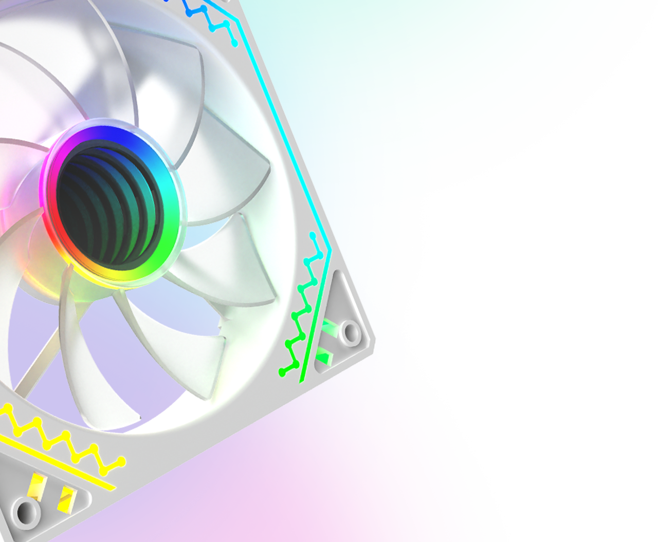 Cetus 120mm fan reverse blade 6p-12dlrb16w-argb